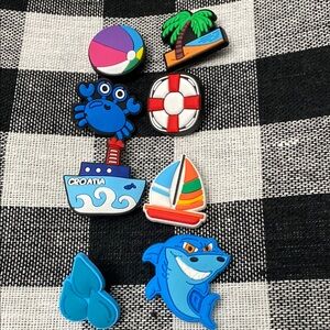 Summer Themed Croc Charms Seasonal Shark Palm Tree Boat Ball crab Croatia